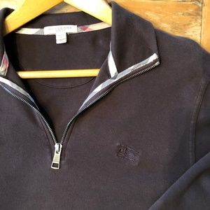 Burberry Pima Cotton Half Zip Sweater M